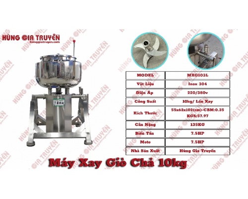 Máy xay giò 10Kg 3 lớp cao cấp