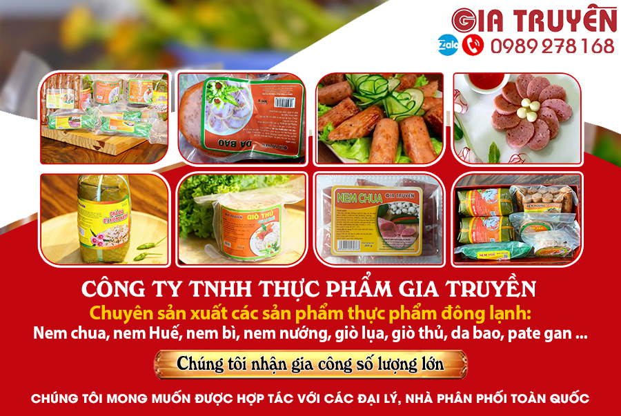 nhận gia công thực phẩm nem, giò chả, thực phẩm đông lạnh số lượng lớn