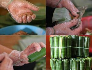 định hình và gói nem